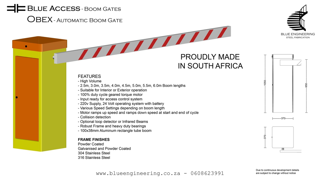 Boom Gates Bollards Traffic Barriers Blue Engineering KwaZulu